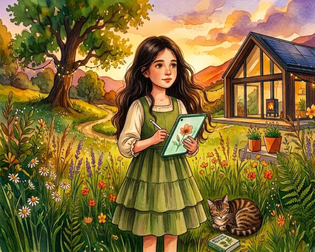 Portrait of Mira, the joyful heart of Quiet Magic.